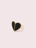 WBRUH271-ENAMEL HEART RING-Black