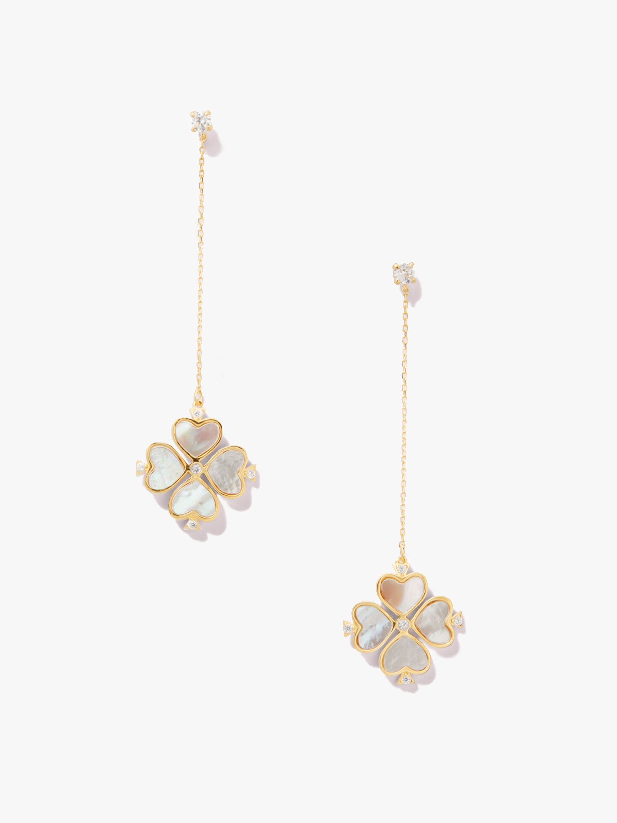 WBRUH488-spade flower linear earrings-Creammulti