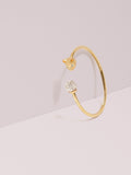 WBRUH643-CAT AND PAVE CUFF CLEAR/GOLD UNSIZED ND-Clear/Gold