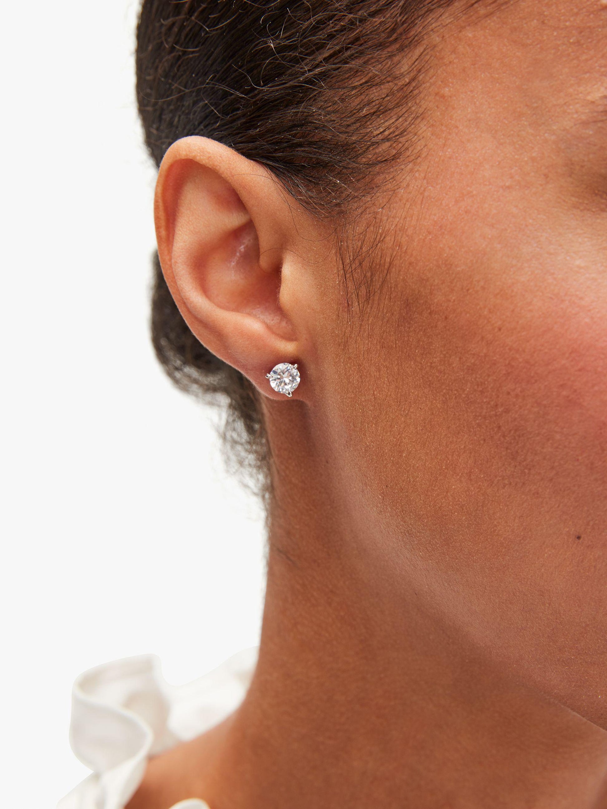 WBRUI081-MINI TRIO PRONG STUDS-CLEAR/SLVR