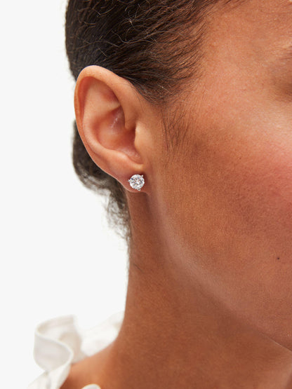 WBRUI081-MINI TRIO PRONG STUDS-CLEAR/SLVR