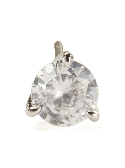 WBRUI081-MINI TRIO PRONG STUDS-CLEAR/SLVR