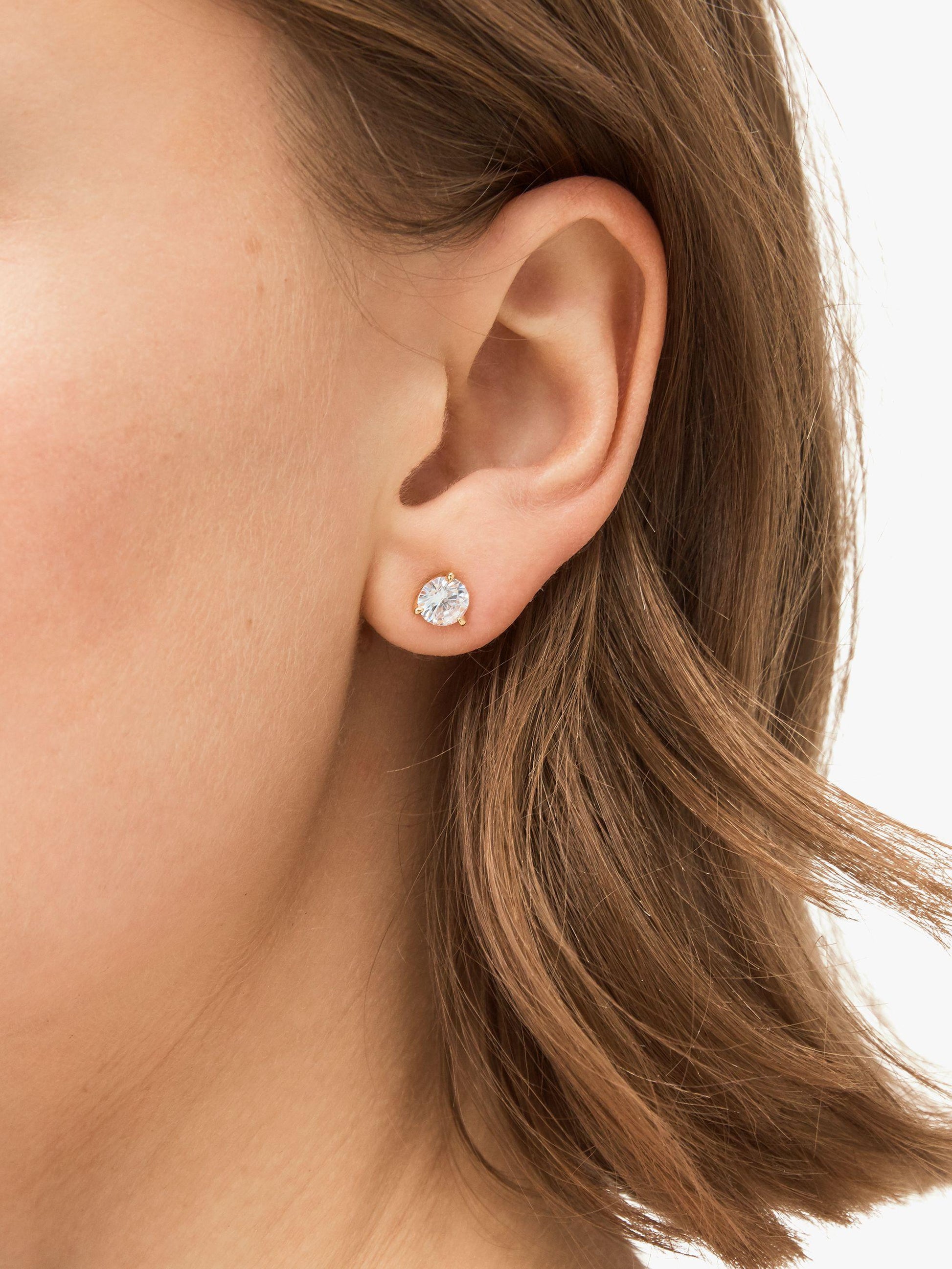 WBRUI081-MINI TRIO PRONG STUDS-CLEAR/GOLD