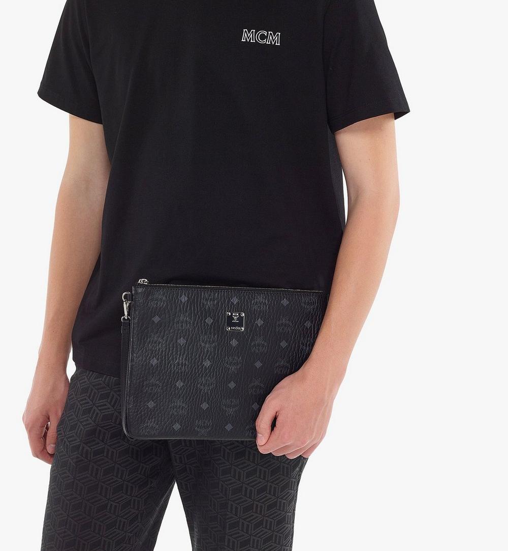 MXZAAVI03BK001-Wristlet Zip Pouch in Visetos Original|BLACK