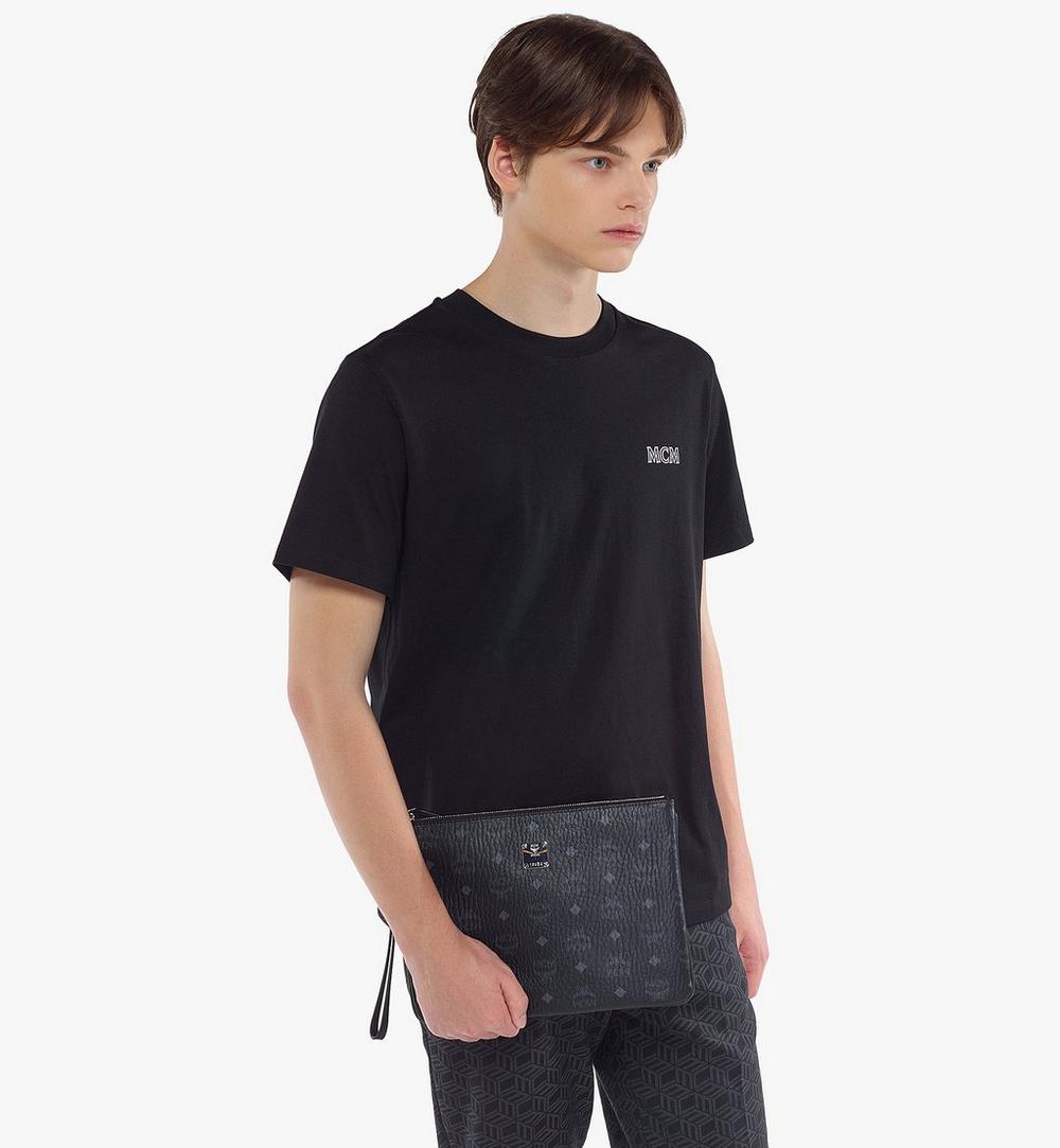 MXZAAVI03BK001-Wristlet Zip Pouch in Visetos Original|BLACK