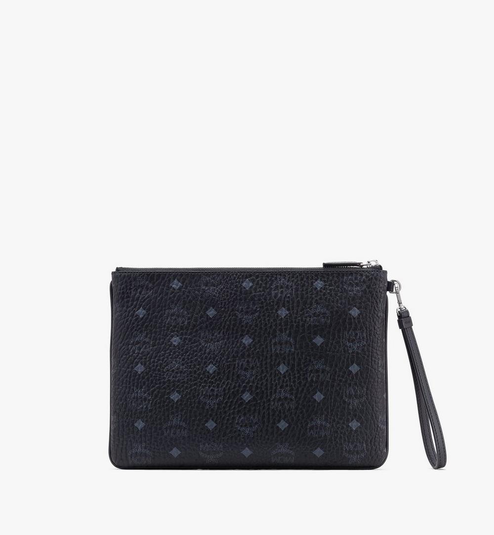 MXZAAVI03BK001-Wristlet Zip Pouch in Visetos Original|BLACK