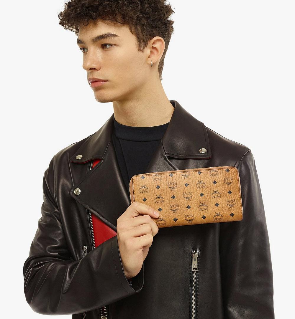 MXLAAVI01CO001-Zip Around Wallet in Visetos Original|COGNAC