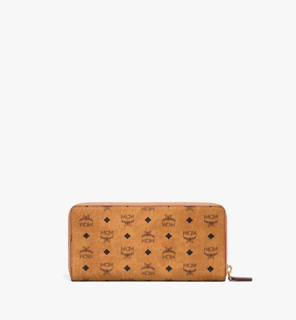 MXLAAVI01CO001-Zip Around Wallet in Visetos Original|COGNAC