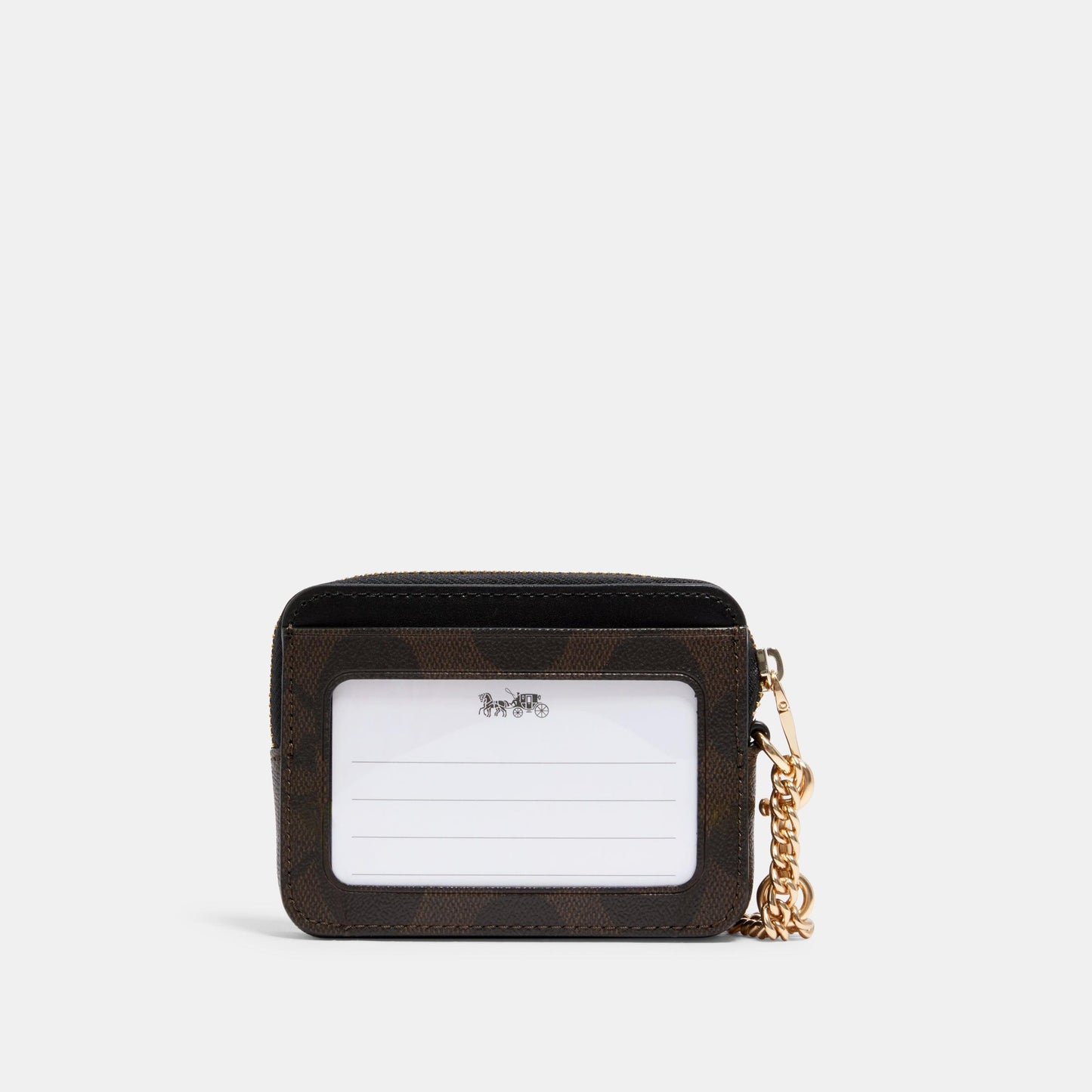 C0058-Signature Zip Card Case-Im/Brown Black