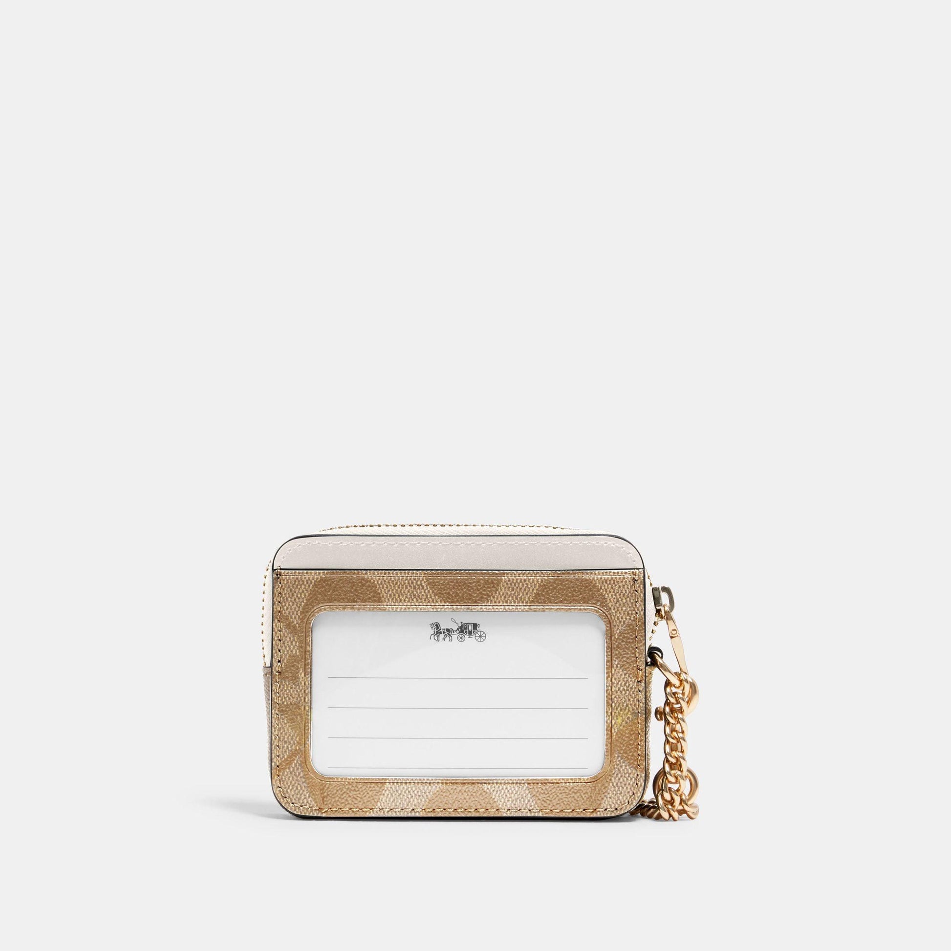 C0058-Signature Zip Card Case-Im/Light Khaki Chalk