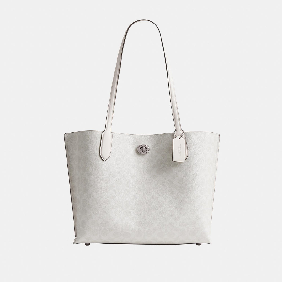C0693-WILLOW TOTE BAG IN SIGNATURE CANVAS-LH/White Chalk