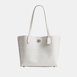 C0693-WILLOW TOTE BAG IN SIGNATURE CANVAS-LH/White Chalk