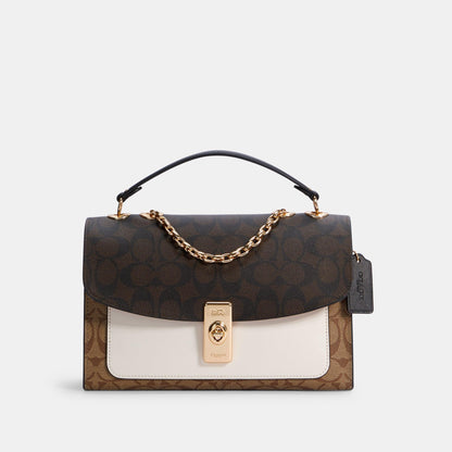 COACH-Lane Shoulder Bag In Blocked Signature Canvas-C1539-IMNOX