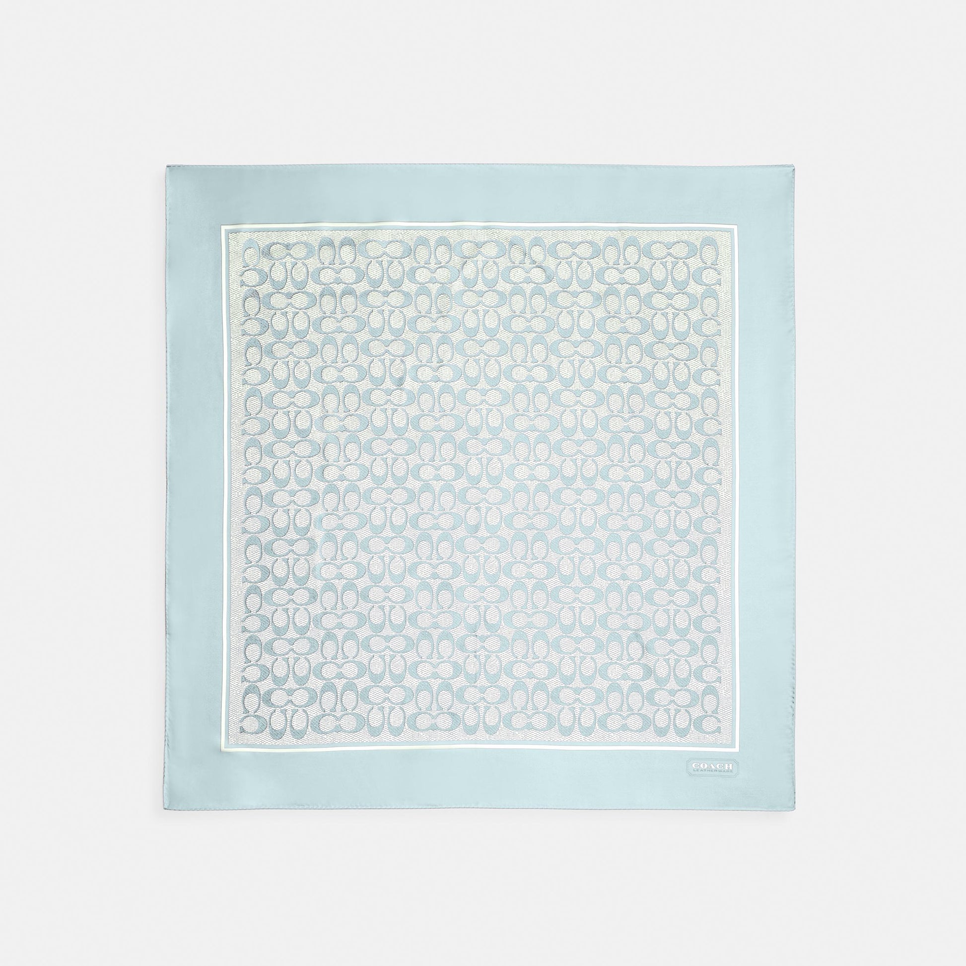 29C2755-Textured Signature C Printed Silk Square-Light Blue