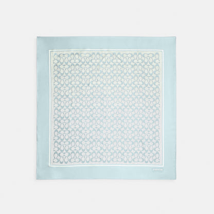 29C2755-Textured Signature C Printed Silk Square-Light Blue