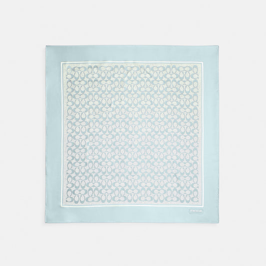29C2755-Textured Signature C Printed Silk Square-Light Blue