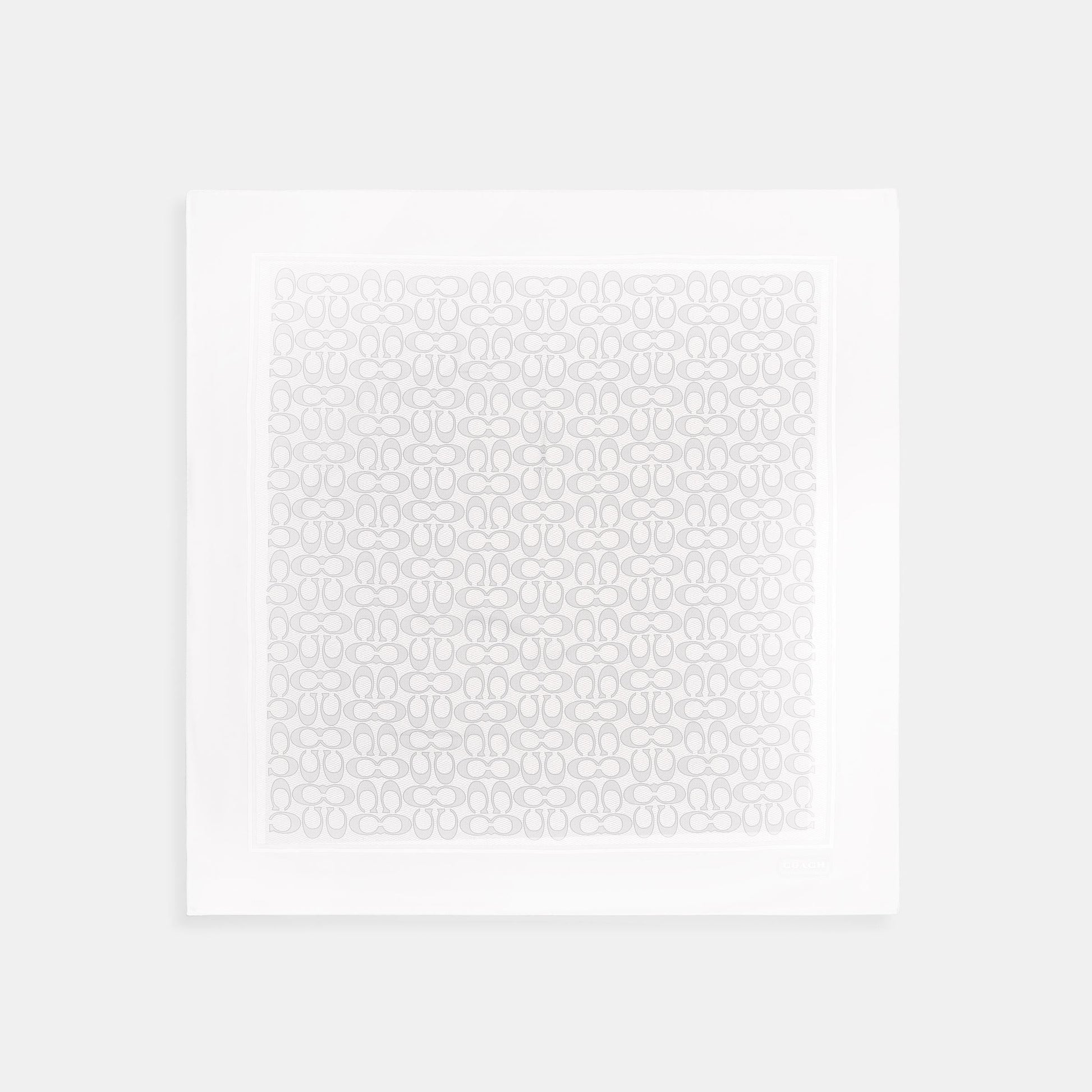 29C2755-Textured Signature C Printed Silk Square-Off White