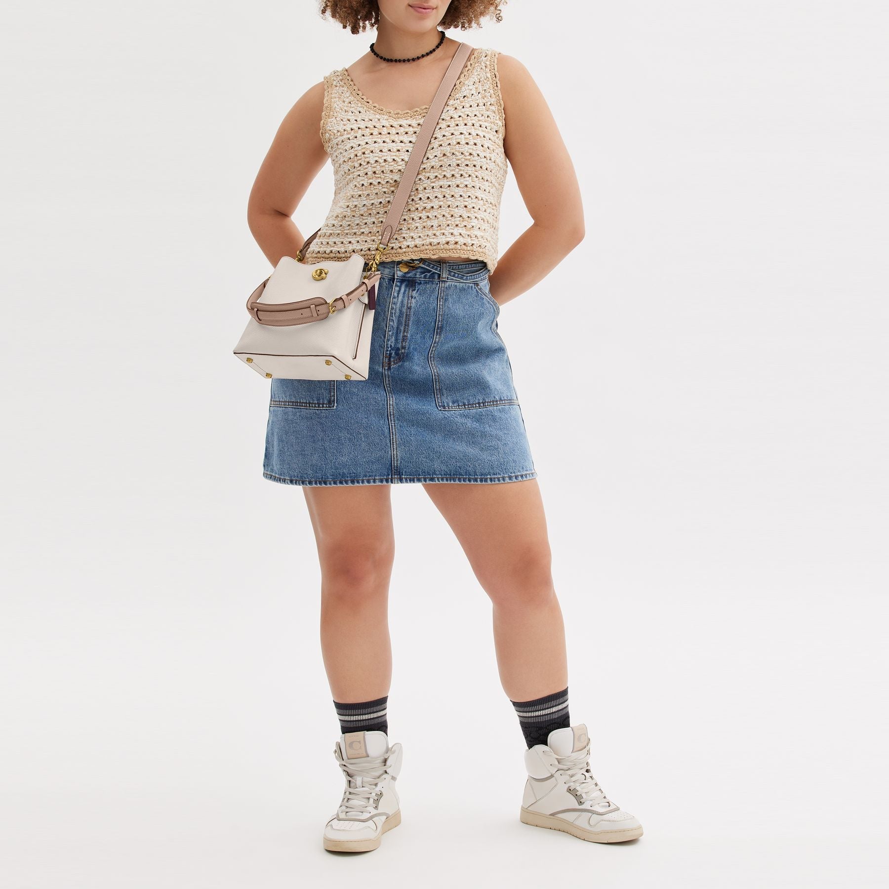 C3766-Willow Bucket Bag In Colorblock-B4/Chalk Multi