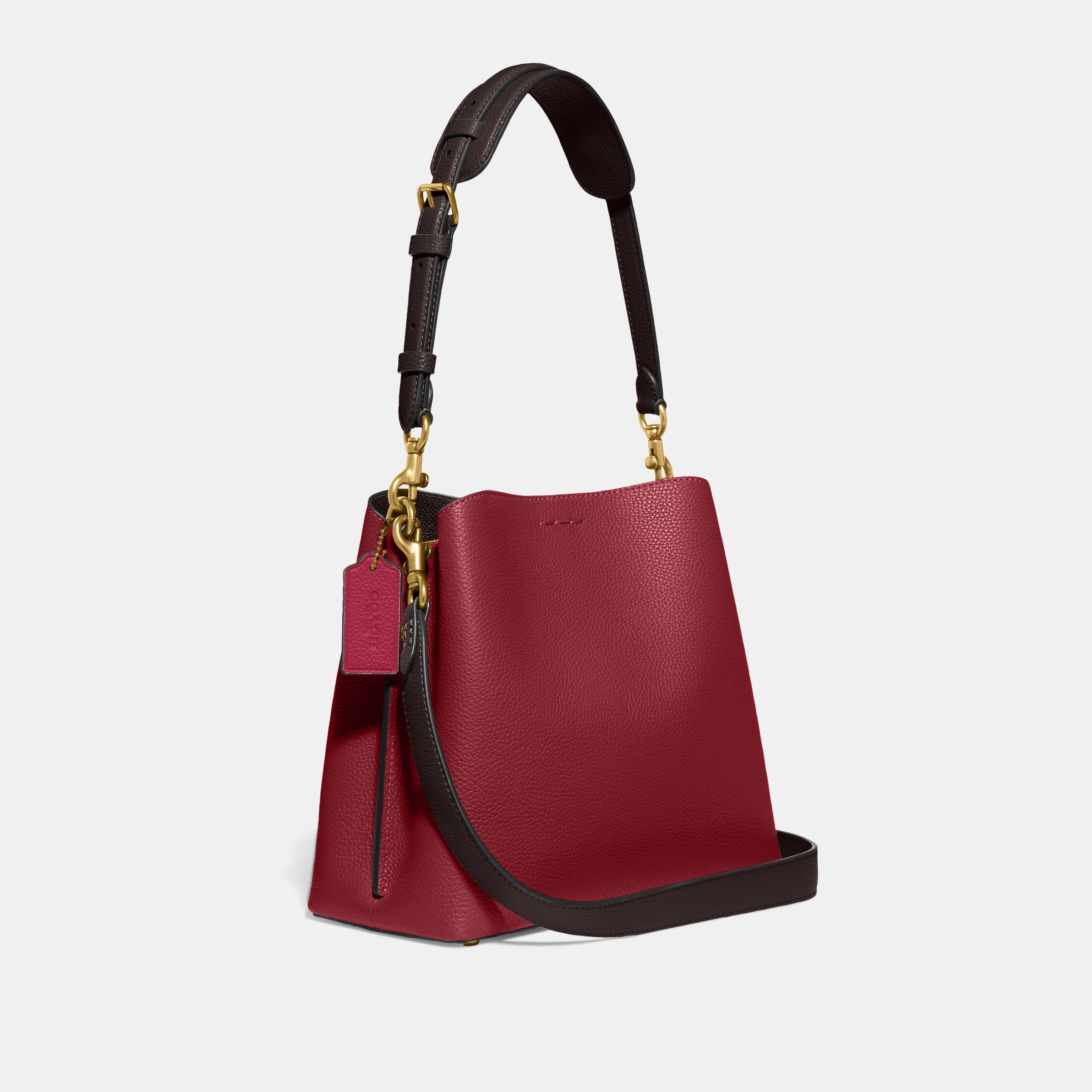 C3766-Willow Bucket Bag In Colorblock-B4/Cherry