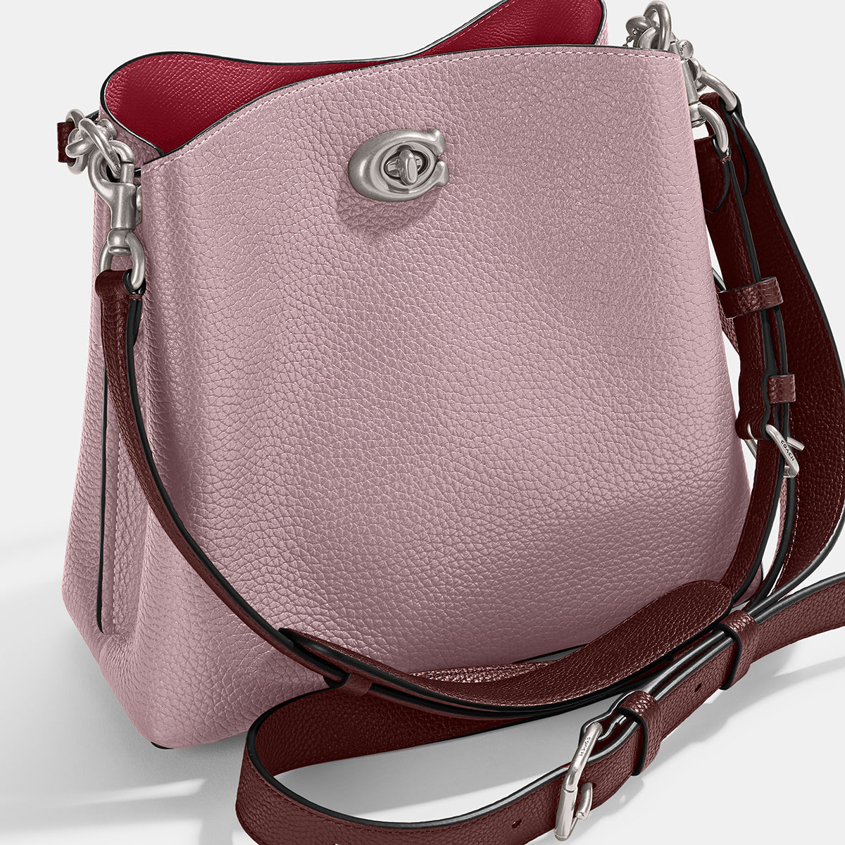 C3766-Willow Bucket Bag In Colorblock-Lh/Faded Purple Multi