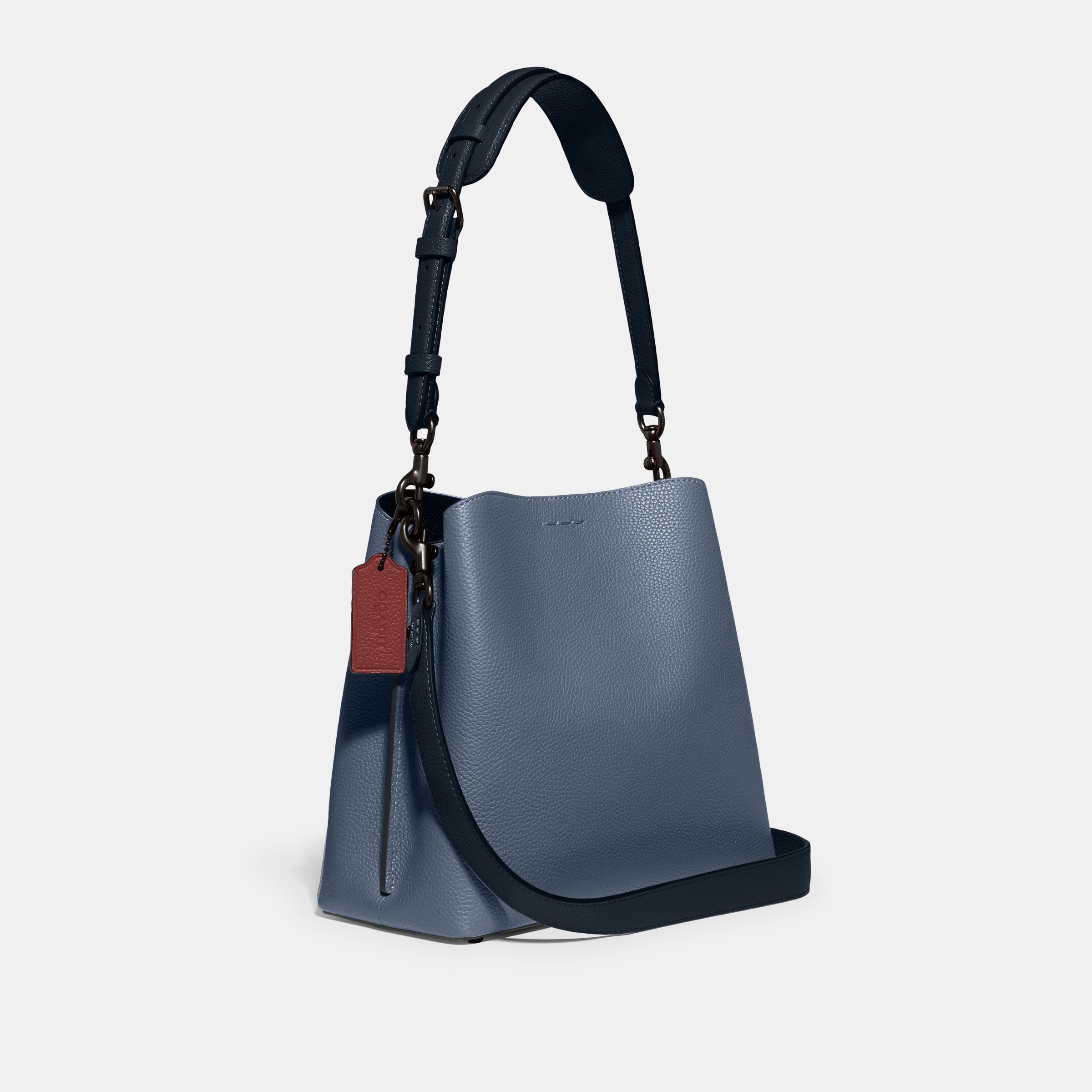 C3766-Willow Bucket Bag In Colorblock-V5/Washed Chambray Multi