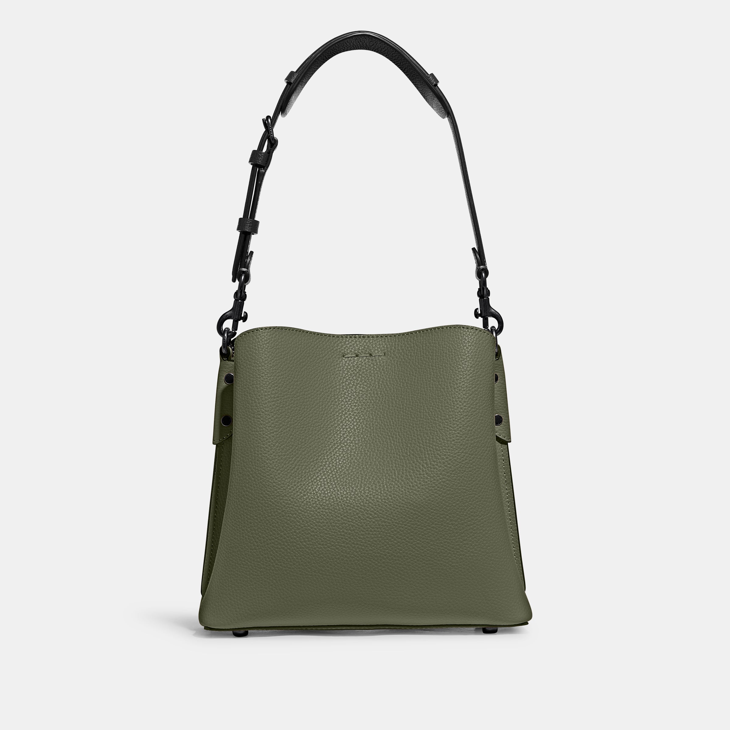 C3766-Willow Bucket Bag In Colorblock-V5/Army Green Multi