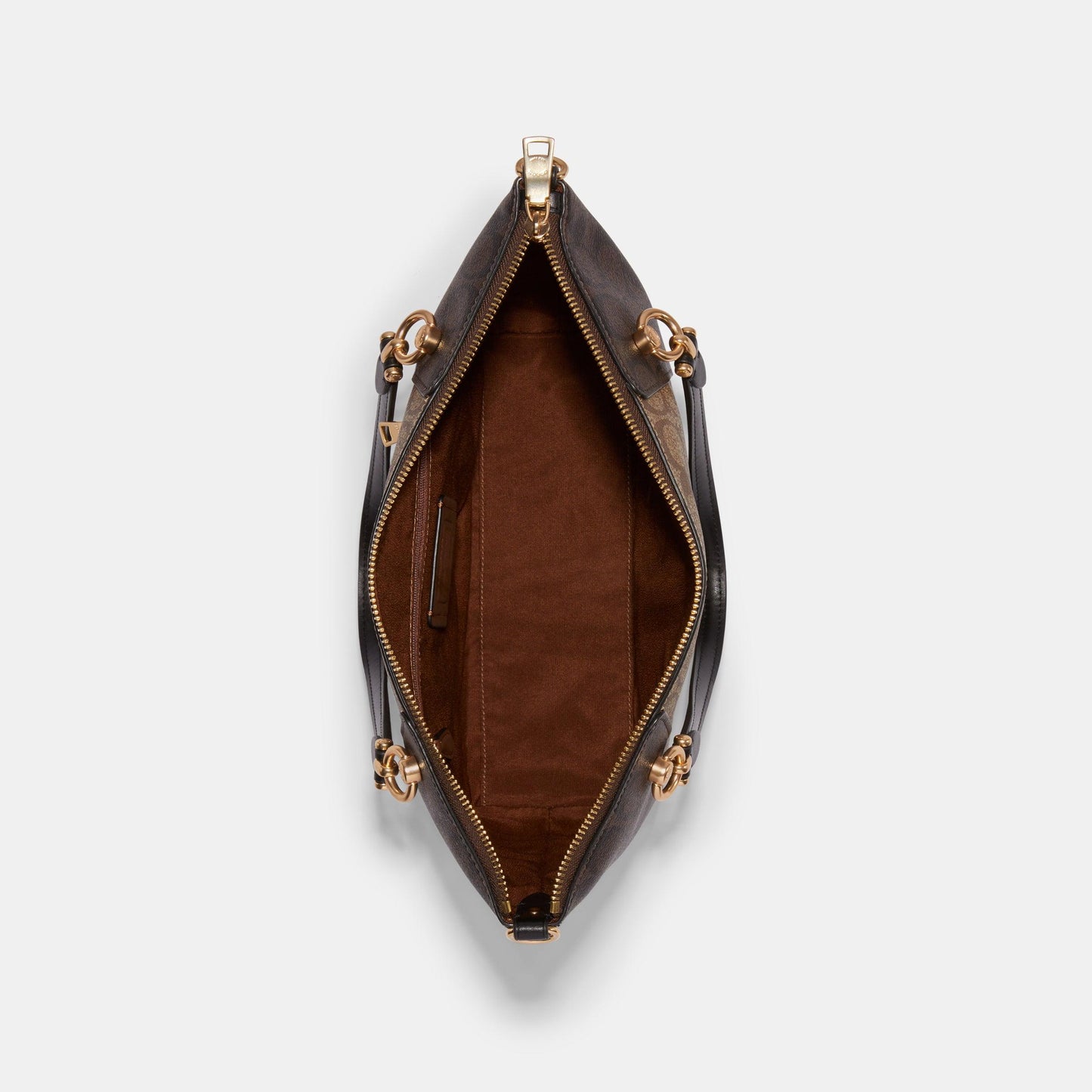 C6838-Signature Blocking Kacey Satchel-IM/Khaki Brown Multi