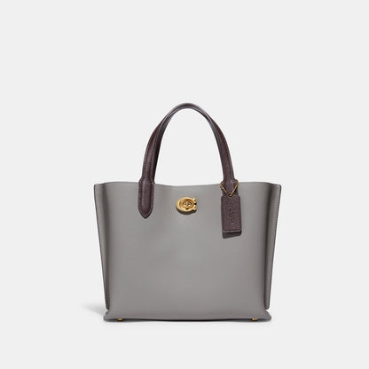 C9092-WILLOW TOTE BAG 24 IN COLORBLOCK WITH SIGNATURE CANVAS INTERIOR-B4/Dove Grey Multi