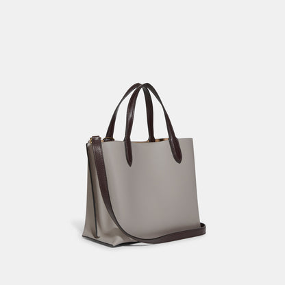 C9092-WILLOW TOTE BAG 24 IN COLORBLOCK WITH SIGNATURE CANVAS INTERIOR-B4/Dove Grey Multi