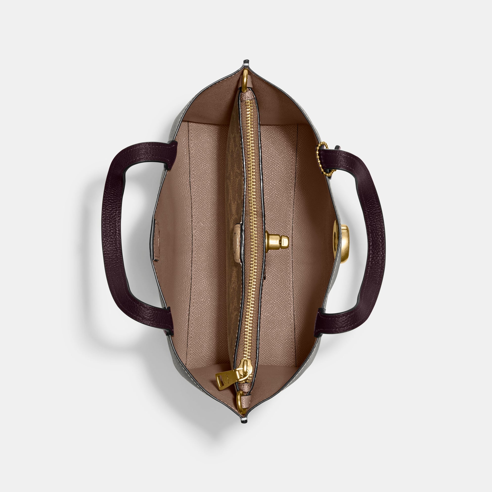 C9092-WILLOW TOTE BAG 24 IN COLORBLOCK WITH SIGNATURE CANVAS INTERIOR-B4/Dove Grey Multi