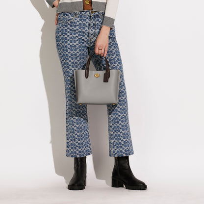 C9092-WILLOW TOTE BAG 24 IN COLORBLOCK WITH SIGNATURE CANVAS INTERIOR-B4/Dove Grey Multi