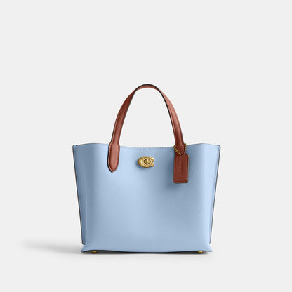 C9092-WILLOW TOTE BAG 24 IN COLORBLOCK WITH SIGNATURE CANVAS INTERIOR-B4/Bluebell Multi