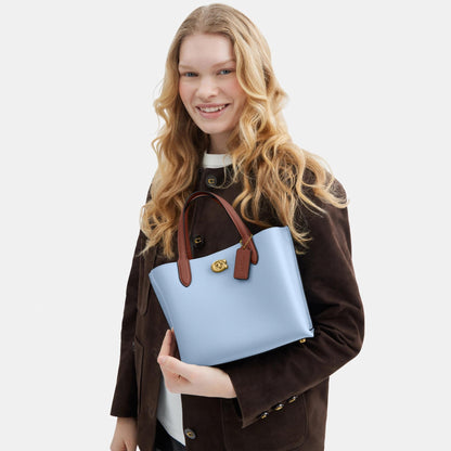 C9092-WILLOW TOTE BAG 24 IN COLORBLOCK WITH SIGNATURE CANVAS INTERIOR-B4/Bluebell Multi