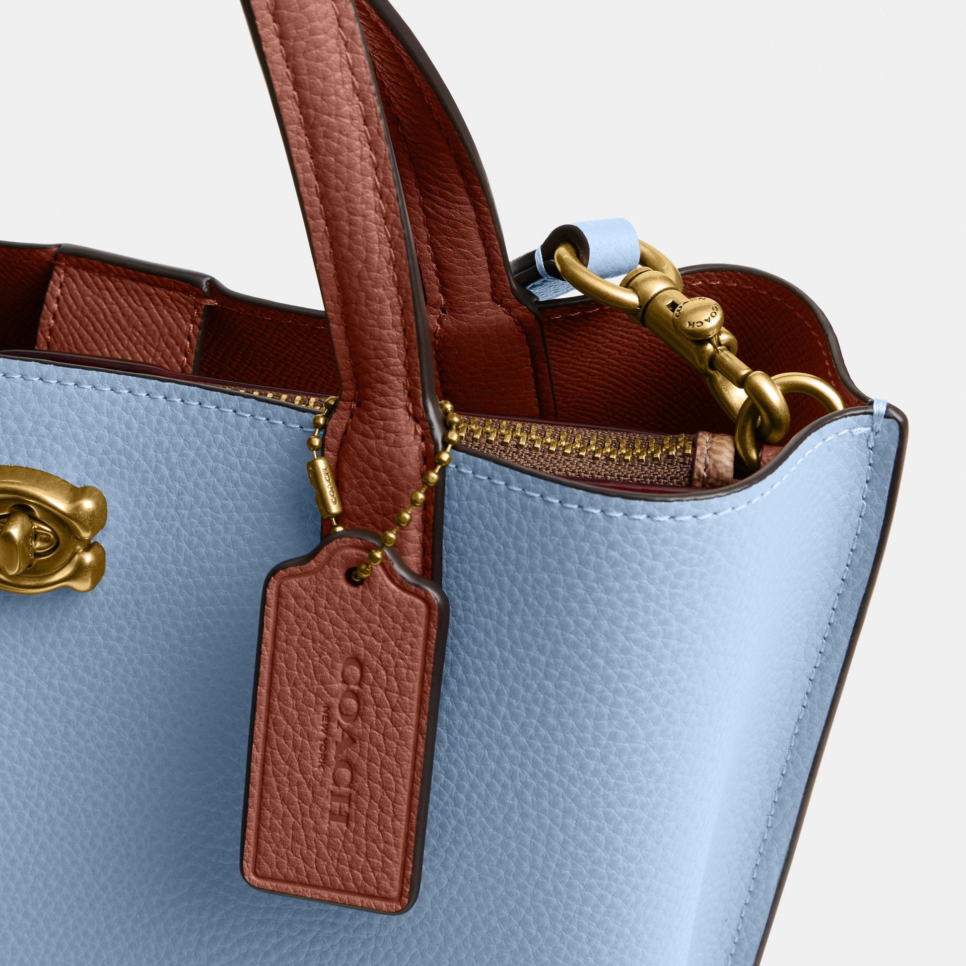 C9092-WILLOW TOTE BAG 24 IN COLORBLOCK WITH SIGNATURE CANVAS INTERIOR-B4/Bluebell Multi