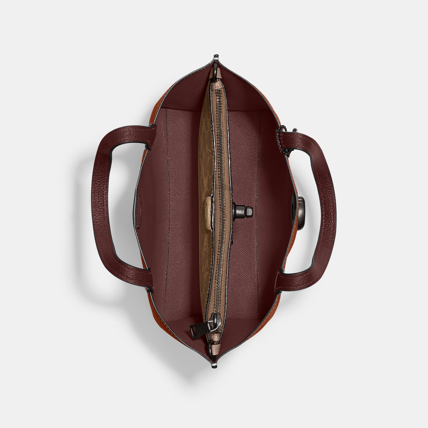 C9092-WILLOW TOTE BAG 24 IN COLORBLOCK WITH SIGNATURE CANVAS INTERIOR-V5/1941 Saddle Multi