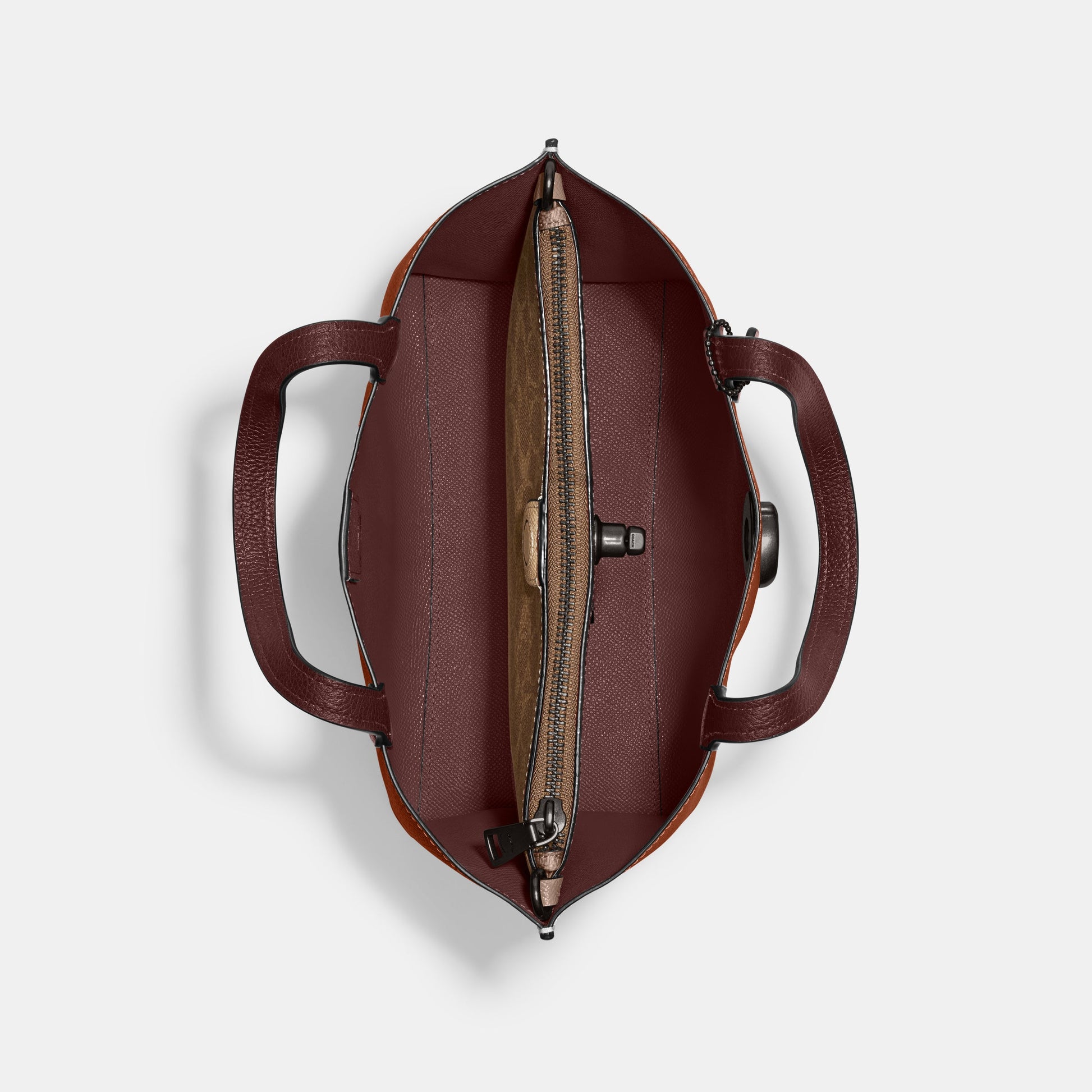 C9092-WILLOW TOTE BAG 24 IN COLORBLOCK WITH SIGNATURE CANVAS INTERIOR-V5/1941 Saddle Multi