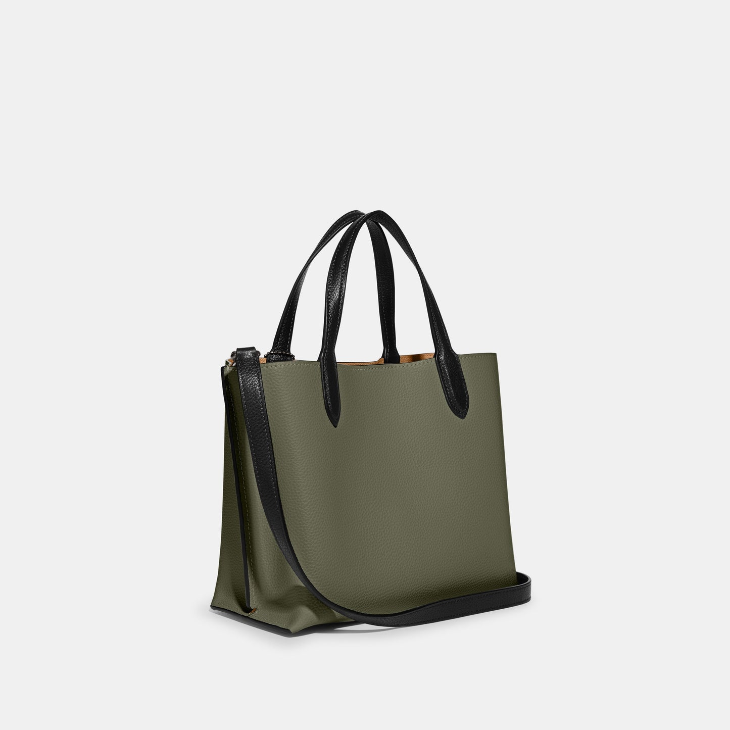 C9092-WILLOW TOTE BAG 24 IN COLORBLOCK WITH SIGNATURE CANVAS INTERIOR-V5/Army Green Multi