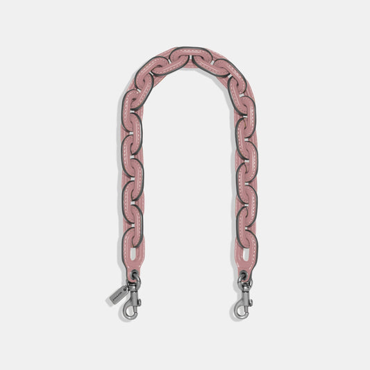 Leather Covered Short Chain Strap-CA088-Lh/Faded Purple