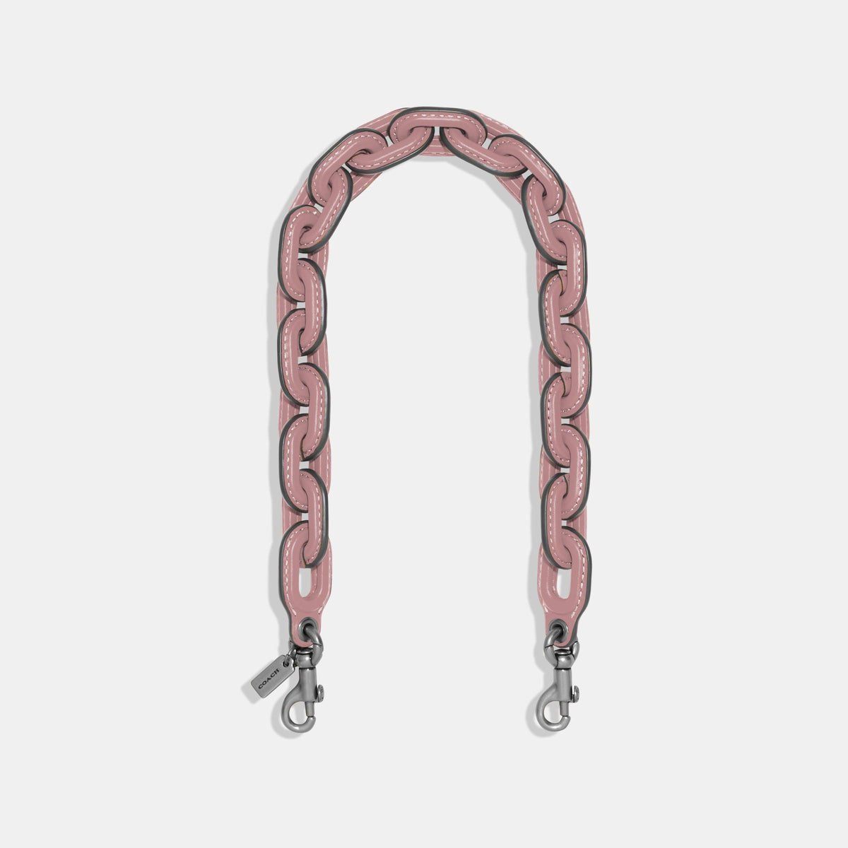 Leather Covered Short Chain Strap-CA088-Lh/Faded Purple