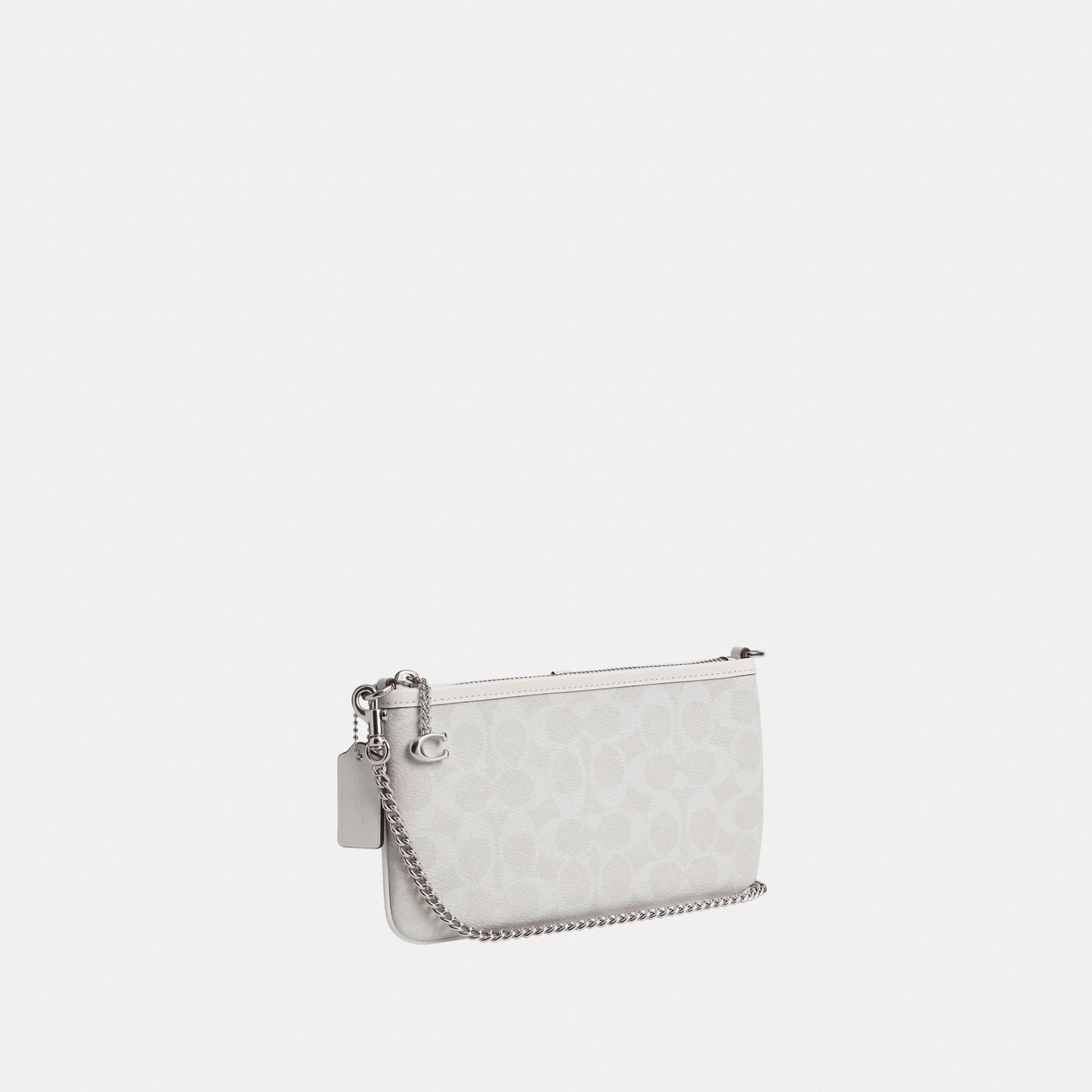 CAF88-POUCH BAG IN SIGNATURE CANVAS-LH/White Chalk