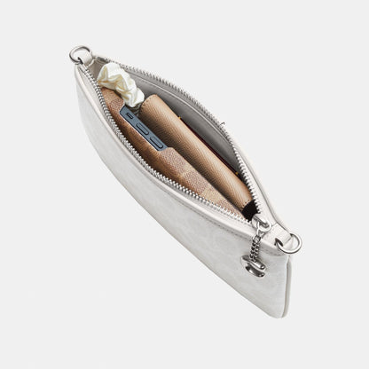 CAF88-POUCH BAG IN SIGNATURE CANVAS-LH/White Chalk