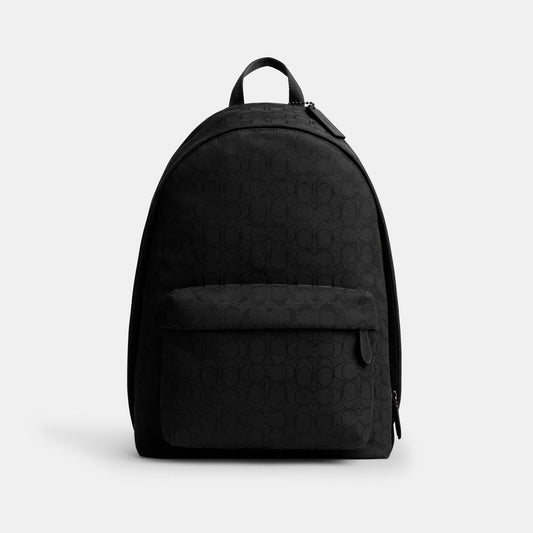 CAH18-HALL BACKPACK IN SIGNATURE JACQUARD-BLACK