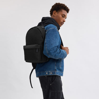 CAH18-HALL BACKPACK IN SIGNATURE JACQUARD-BLACK