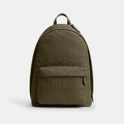 CAH18-HALL BACKPACK IN SIGNATURE JACQUARD-Olive Drab