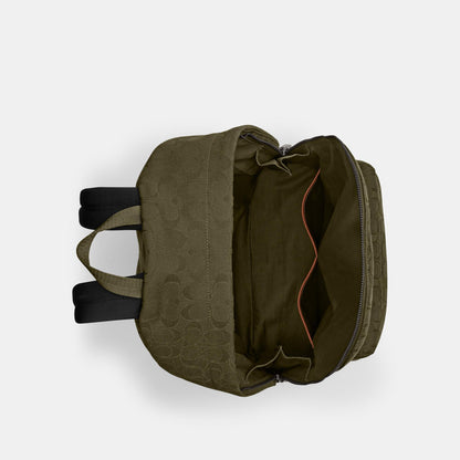 CAH18-HALL BACKPACK IN SIGNATURE JACQUARD-Olive Drab