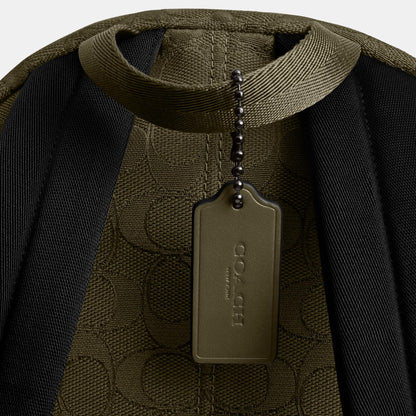 CAH18-HALL BACKPACK IN SIGNATURE JACQUARD-Olive Drab