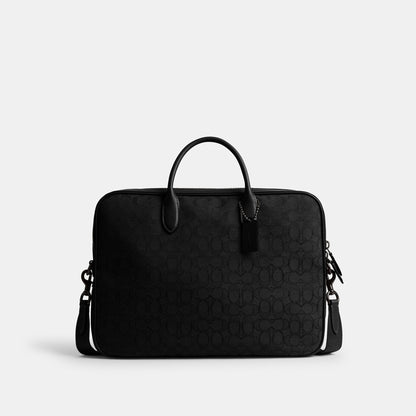 CAK97-THEO WORK BAG IN SIGNATURE JACQUARD-BLACK