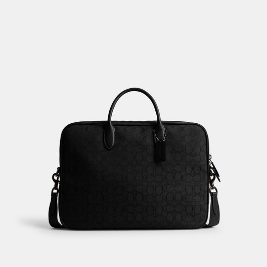 CAK97-THEO WORK BAG IN SIGNATURE JACQUARD-BLACK