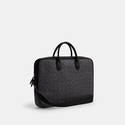 CAK97-THEO WORK BAG IN SIGNATURE JACQUARD-BLACK