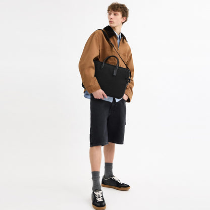 CAK97-THEO WORK BAG IN SIGNATURE JACQUARD-BLACK